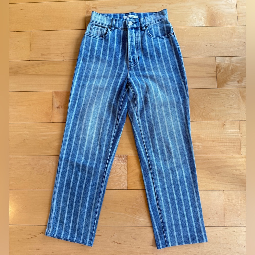 Pacsun Size 23 Blue Striped High Waist Jeans